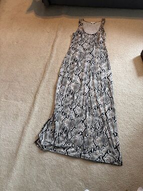 Socialite Black & White Snake Print Maxi Dress
